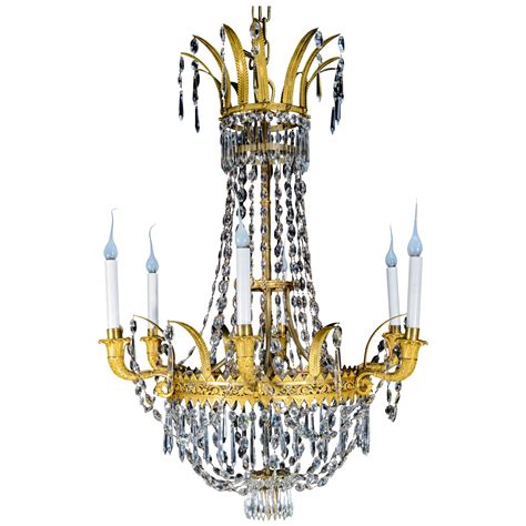Beautiful French Empire Crystal And Bronze Chandelier At Stdibs