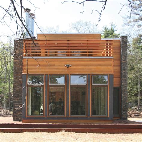 This couple finished the exterior of their cabin working only weekends in just 5 months. RES4 Modern Modular Cabin | Modern modular homes, Modular ...
