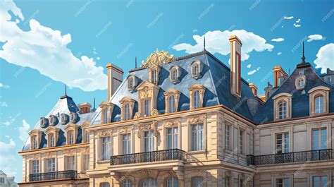 Premium Ai Image Mansard Roofs French Architectural Style With Steep