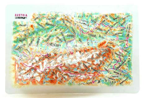 Since 2001, relief has provided services to over 100,000 individuals. Austria Raised Relief Map, Souvenir size - mapagents