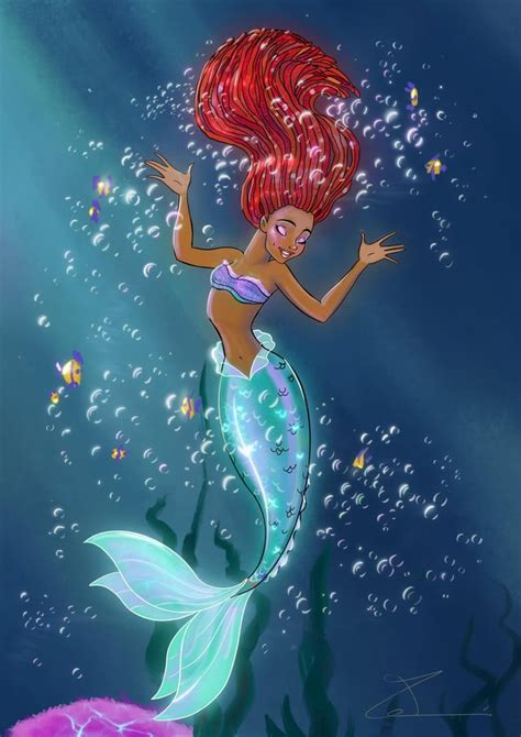 I Drew Halle Bailey As Ariel In The New Little Mermaid Reboot 🧜🏽‍♀️ Can
