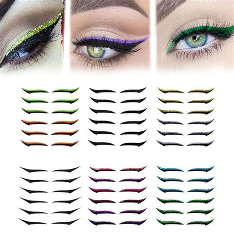 6 Pairs Reusable Eyeliner Stickers Makeup Invisible Self Adhesive