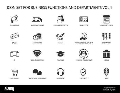 Various Business Functions And Business Department Vector Icons Like