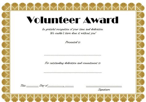 Volunteer Of The Year Certificate 10 Best Design Awards