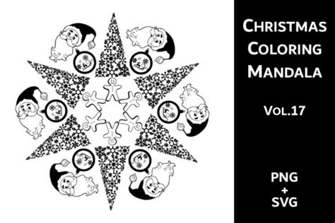Christmas Coloring Mandala Vol2 Graphic By Fleur De Tango · Creative