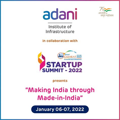 Startup Summit 2022 Banner Design 1080x1080 Adani Institute Of