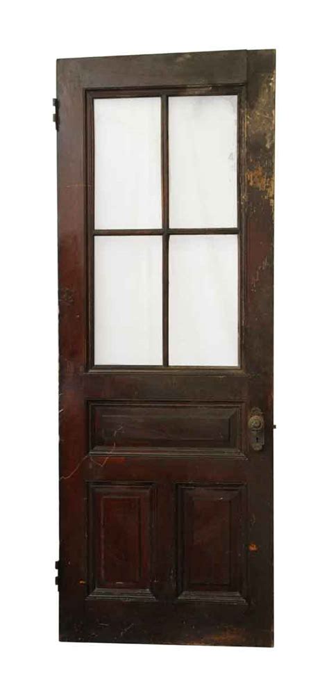 Seven Panel Wooden Door With 4 Half Glass Panels Olde