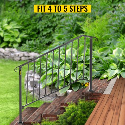 Vevor Handrails For Outdoor Steps Fit 4 Or 5 Steps Outdoor Stair
