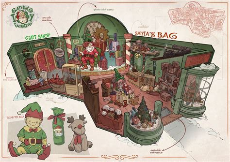Artstation Santas Toy Factory Theme Park Design Rustam Isaev