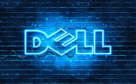 Télécharger Fonds Décran Dell Logo Bleu 4k Bleu Brickwall Dell Le
