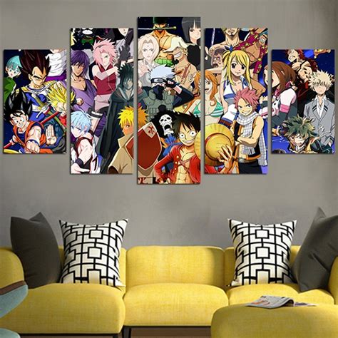anime characters collage full hd personalized customized canvas art wall art wall decor