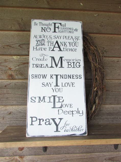 Wooden sign friends wall decor home decor gift for friends. family rules signs, primitive rustic signs, primitive ...