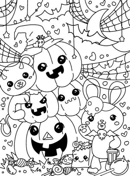 Halloween Coloring Page Kawaii Doodle Style Free Printable 50 Off