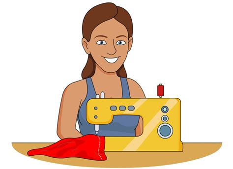 Household Clipart Girl With Sewing Machine Clipart Classroom Clipart