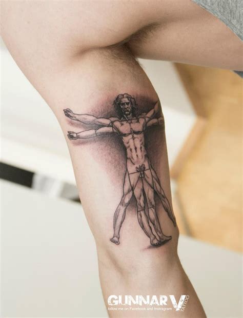 Leonardo Da Vincis Vitruvian Man Tattoo Best Tattoo Design Ideas