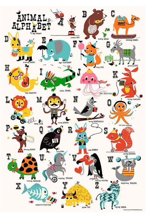Animal Alphabet Childrens Nursery Print By Ketchup On Everything