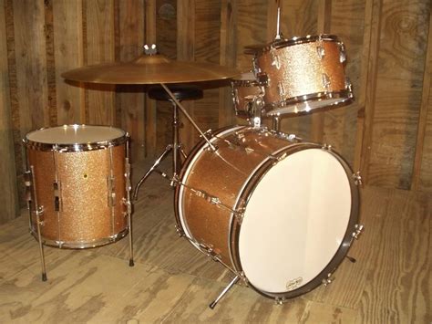 1965 Ludwig Champagne Sparkle Drum Set Drums Vintage