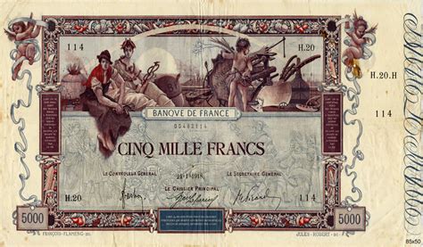 5000 Francs Flameng France 1918 F4301 B900017 Billets