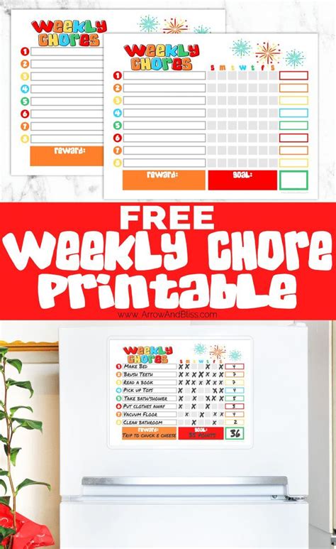 Grab This Free Weekly Chore Chart And Reward Your Kids For Meeting