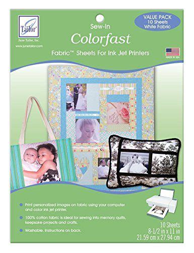 June Tailor Washable Colorfast Printable Fabric Sheets