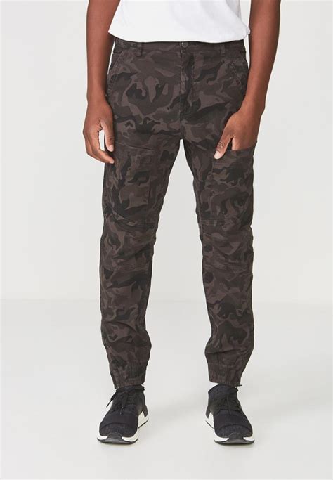 Urban Jogger Black Camo Patch Pocket Cotton On Pants And Chinos