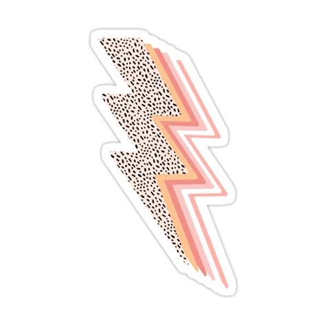 Lightning Bolt Aesthetic Pink Sticker By Lianagalp Preppy