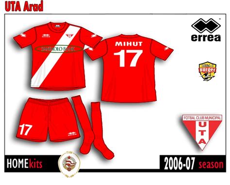 Uta, acronim de la fosta uzina textilă arad, (nume actual: Ionut Football Kits: UTA Arad 2006-2007 home kit