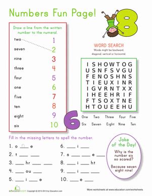 These are the hundred millions, ten millions, and one millions. Number Practice 1-10 | Worksheet | Education.com