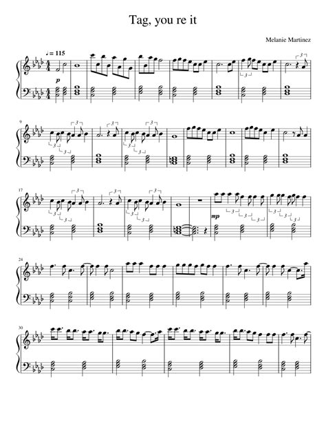Melanie Martinez Tag You Re It Sheet Music For Piano Solo Easy