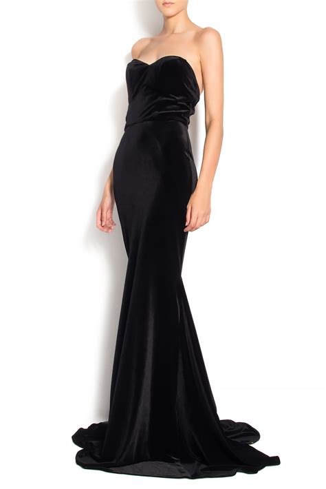 strapless velvet gown maxi dresses made to measure