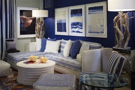 Coastal Blue Living Room Contemporary Living Room Miami By
