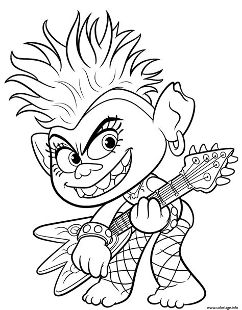 Coloriage Trolls 2 World Tour Barb