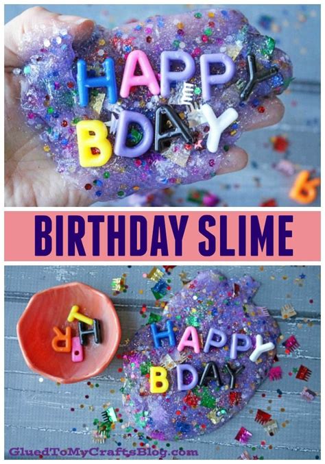The most common birthday crafts kids material is paper. Sparkly Birthday Slime Recipe | Summer crafts for kids, Craft activities for kids, Crafts for ...