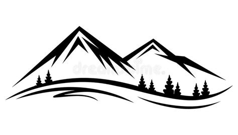 Abstract Vector Nature Or Outdoor Mountain Range Silhouette Mountains