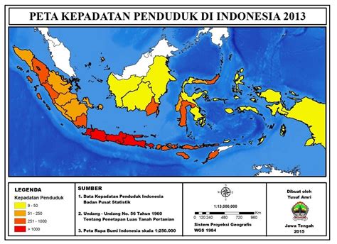 Peta Persebaran Kepadatan Penduduk Di Indonesia Kelas Tema Subtema