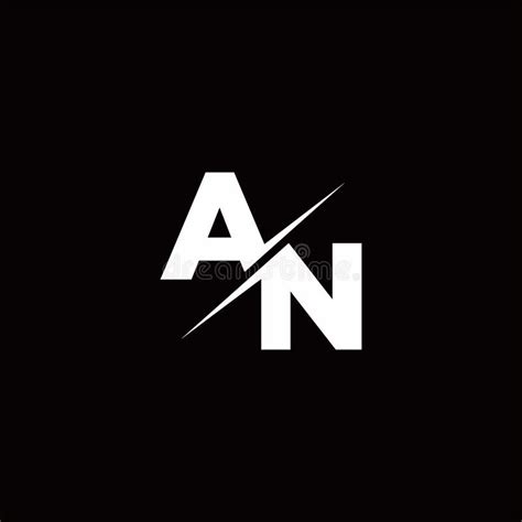 An Logo Letter Monogram Slash With Modern Logo Designs Template Stock