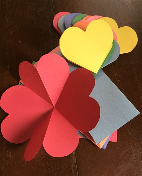 Easy Fun 3 Fold Origami Heart Valentines Cards Valentine Heart Card