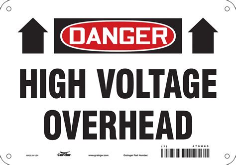 Condor Safety Sign Sign Format Traditional Osha High Voltage Overhead