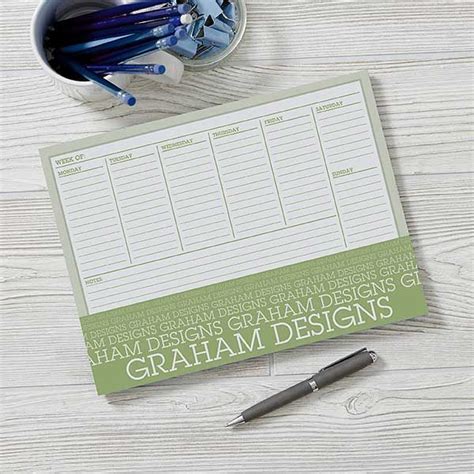 Personalize With Any Name And Choice Of Color Single 52 Sheet Weekly