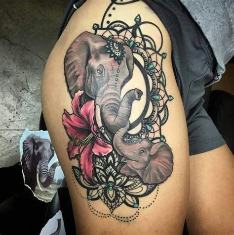 An outline of an elephant filled in with a bold and bright floral design packs a visual punch. With blue roses in the background instead of what they ...