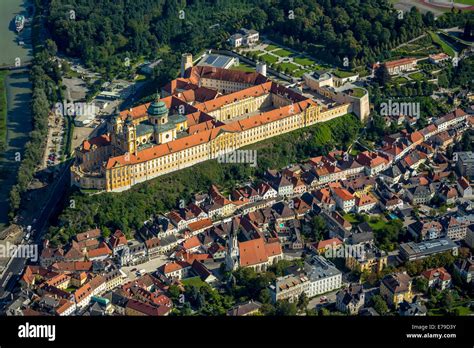 Aerial View Melk Abbey Benedictine Monastery Austrian Baroque Melk