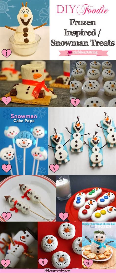 Diy Foodie 10 Disney Frozen Themed Snowman Treats Pink Heart String