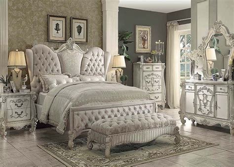 20 luxury twin bedroom set ikea. Traditional Antique Ivory Velvet Queen King Bed For Luxury 4 Piece Bedroom Set | eBay