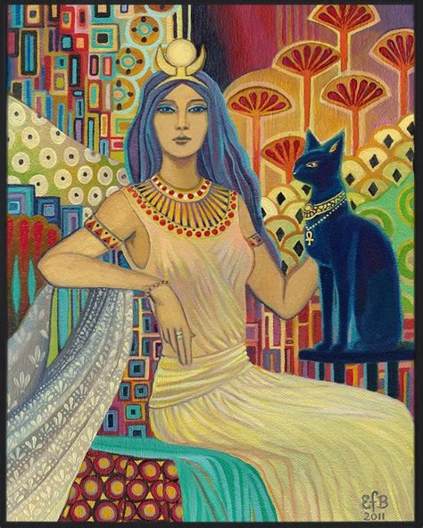 Bast Egyptian Cat Goddess Art Deco 16x20 Poster Print Pagan Etsy Uk