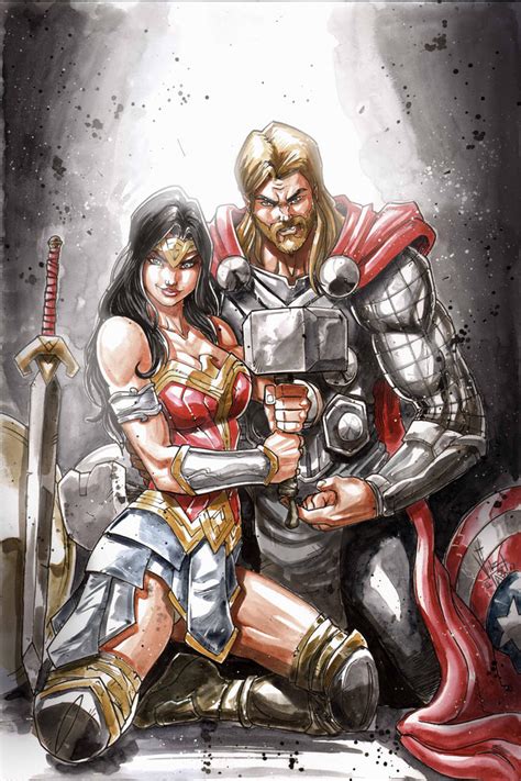 Wonderwoman Vs Thor By Vinz El Tabanas On Deviantart