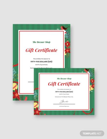 23 Holiday T Certificate Templates Psd Word Ai