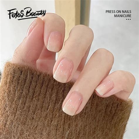 Fofosbeauty Pcs Press On Nails Fake Nails Square Tips Design