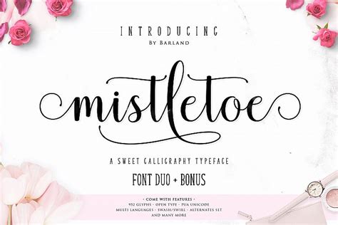 The best selection of script fonts for windows and macintosh. Mistletoe - Font Duo + Bonus (11665) | Script | Font Bundles