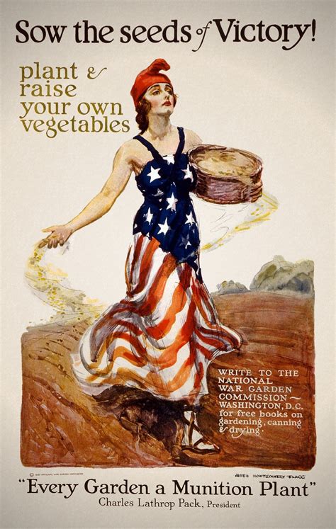 Wwi Poster Sow The Seeds Of Victory Plant And Raise Your Own Vegetables