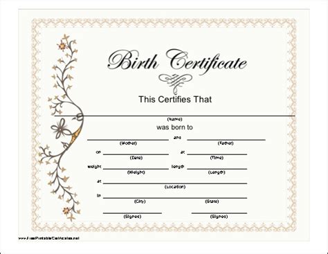 If your birth certificate is lost or damaged you need to order a replacement. Birth Certificate Printable Certificate | Birth ...